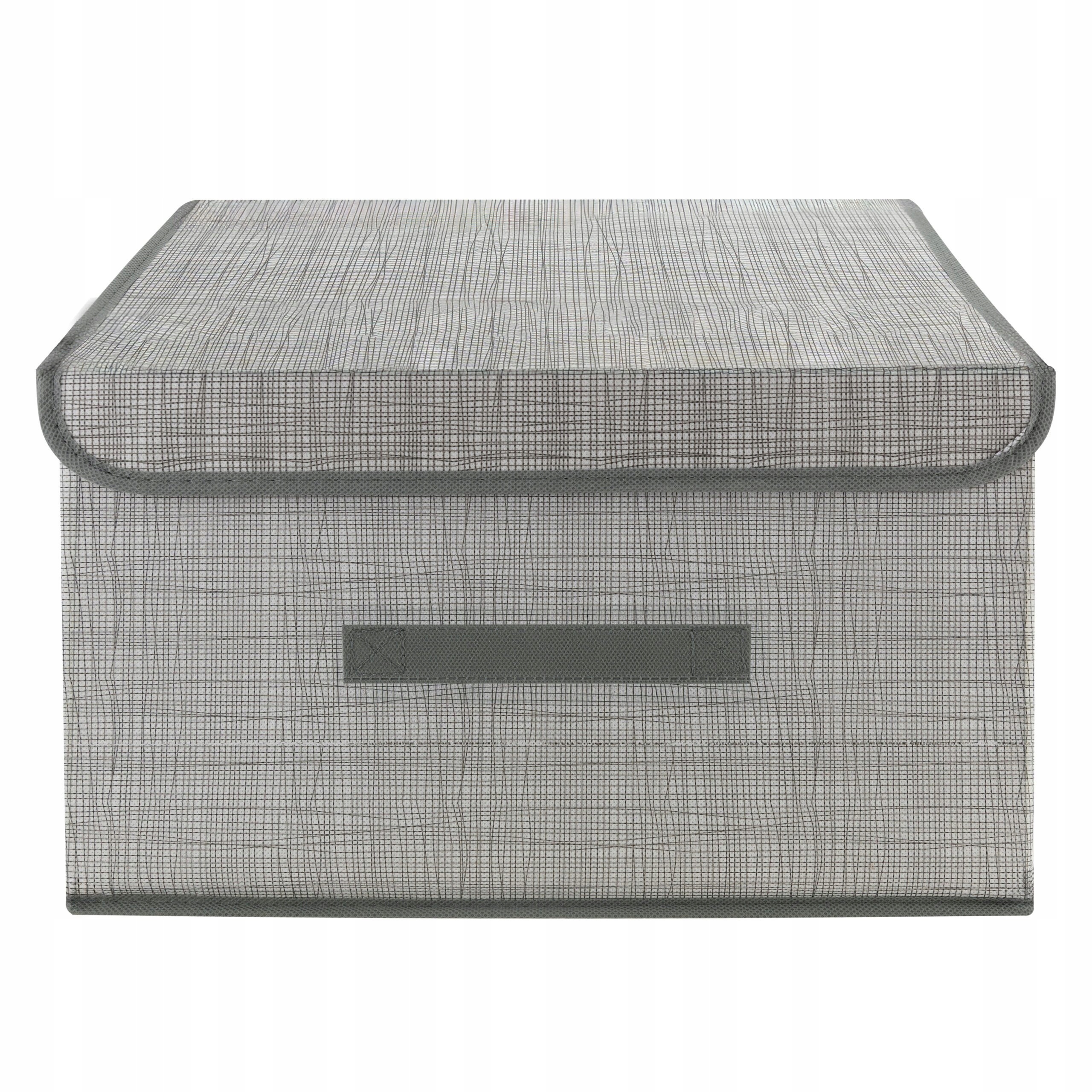 PUDEŁKO ORGANIZER SKŁADANY NA UBRANIA ZABAWKI DROBIAZGI 40x25x25 CM, Kolor odcienie szarości i srebra