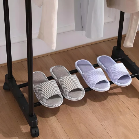 WIESZAK PODWÓJNY STOJĄCY NA KÓŁKACH UBRANIA STOJAK DO GARDEROBY METALOWY XL, Waga produktu z opakowaniem jednostkowym 2 kg