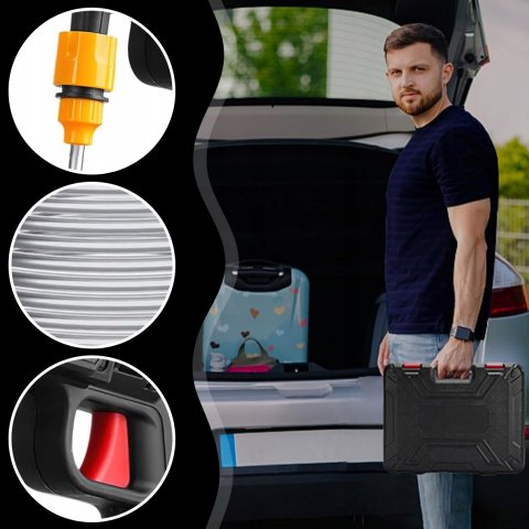 MYJKA CIŚNIENIOWA AKUMULATOROWA ZESTAW DO MYCIA OKIEN KOSTKI ELEWACJI, Przeznaczenie do użytku domowego