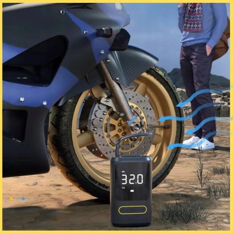 Ale Hity | KOMPRESOR AKUMULATOROWY SAMOCHODOWY BEZPRZEWODOWY pompka + POWERBANK LED