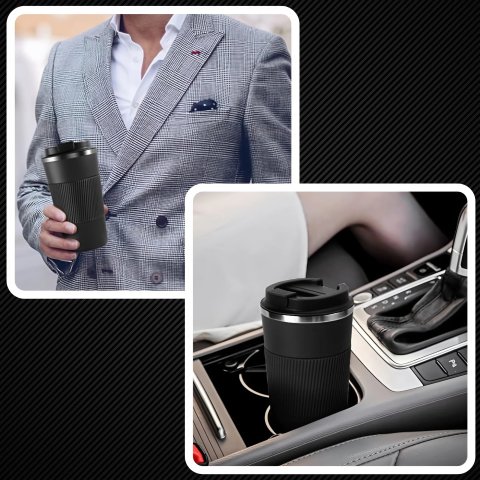 Ale Hity | KUBEK TERMICZNY USTNIK TERMOS na herbatę kawę DO SAMOCHODU ANTYPOŚLIZGOWY