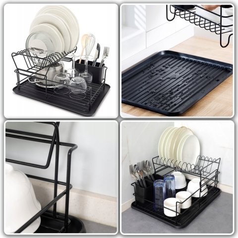 Ale Hity | SUSZARKA DO NACZYŃ DWUPOZIOMOWA OCIEKACZ TALERZE + POJEMNIK NA SZCZTUĆCE