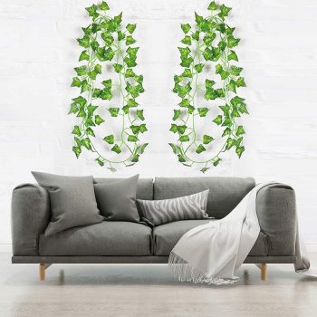 Ale Hity | SZTUCZNY BLUSZCZ x 12 SZTUK Na Ścianę Balkon Girlanda Sztuczne Liście 25 M