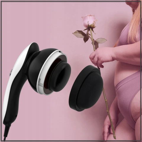 PISTOLET DO MASAŻU MASAŻER ANTYCELLULITOWY WYSZCZUPLAJĄCY DO CELLULITU 9w1, Moc 28 W