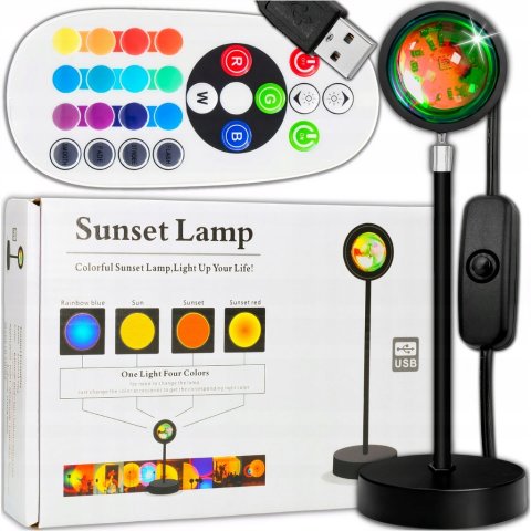 LAMPA ZACHÓD SŁOŃCA WSCHÓD IMITUJACA SŁOŃCE LAMPKA SUNSET LAMP PROJEKTOR