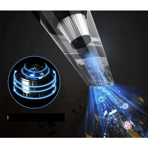 Mocny Odkurzacz Samochodowy Ręczny 120W Mocny Filtr Bezworkowy + Kabel 5m, Filtr HEPA