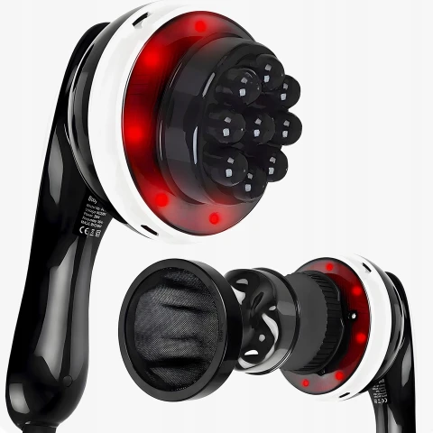 Ale Hity | PISTOLET DO MASAŻU MASAŻER WYSZCZUPLAJĄCY CIAŁO ANTYCELLULITOWY 9x KOŃCÓWEK