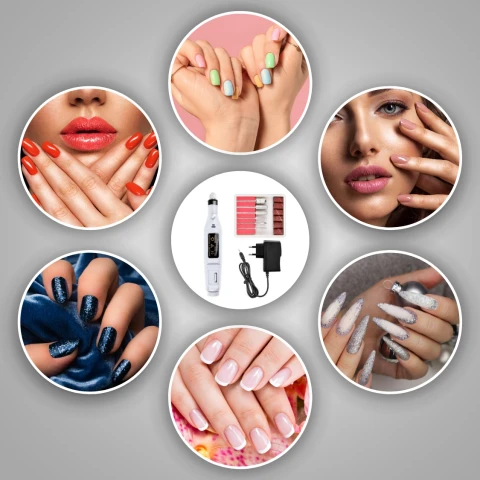 FREZARKA DO PAZNOKCI MANICURE PEDICURE DO USUWANIA HYBRYD ŻELU + FREZY, Typ frezów diamentowe