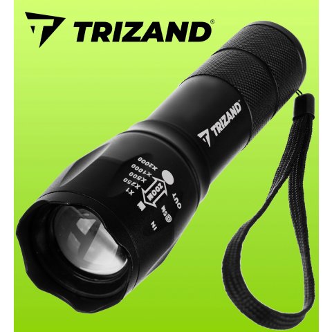 Latarka Taktyczna LED Cree Mocna T6 ZOOM USB Etui, Model T6 Wojskowa Aluminiowa Ładowana z USB