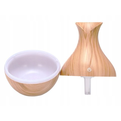 NAWILŻACZ POWIETRZA DYFUZOR ZAPACHOWY AROMATERAPIA PODŚWIETLENIE RGB USB, Kolor dominujący brązowy