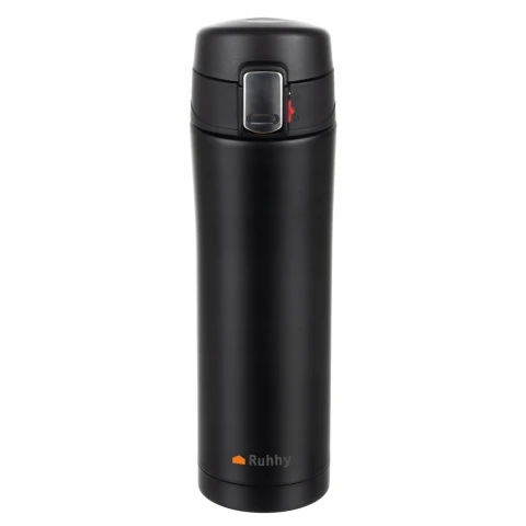 Kubek Termiczny Termos na Gorące Napoje Kawa Herbata Szczelny 440 ml Bidon, Kolor dominujący czarny