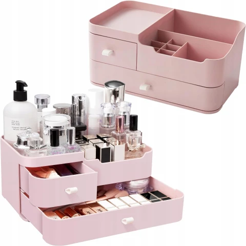 SZKATUŁKA ORGANIZER NA KOSMETYKI PRZYBORNIK BIŻUTERIĘ SZUFLADY XL