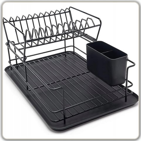 Ale Hity | SUSZARKA DO NACZYŃ DWUPOZIOMOWA OCIEKACZ TALERZE + POJEMNIK NA SZCZTUĆCE