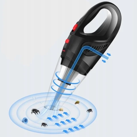 Mocny Odkurzacz Samochodowy Ręczny 120W Mocny Filtr Bezworkowy + Kabel 5m, Czas pracy bezprzewodowej 0 min