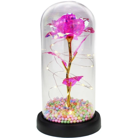 WIECZNA RÓŻA W SZKLE LED ŚWIECĄCA WALENTYNKI PUDEŁKO PREZENT DZIEŃ KOBIET, Waga produktu z opakowaniem jednostkowym 1 kg