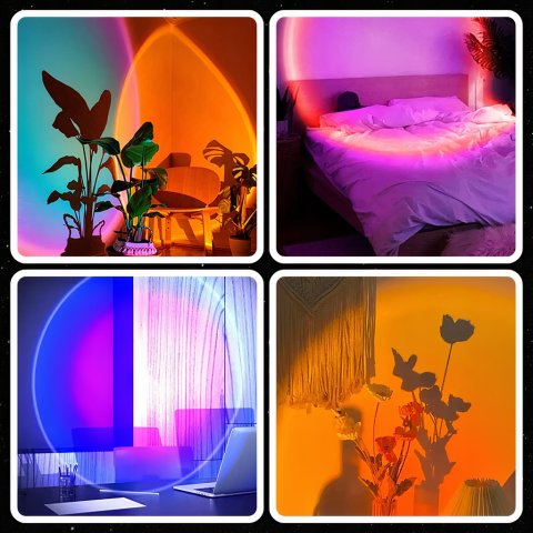 LAMPA ZACHÓD SŁOŃCA WSCHÓD IMITUJACA SŁOŃCE LAMPKA SUNSET LAMP PROJEKTOR, Zasilanie sieciowe