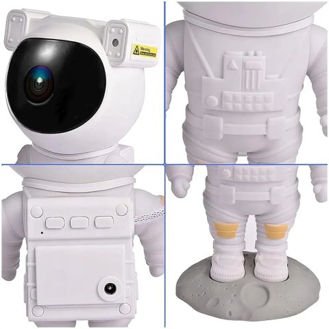 PROJEKTOR GWIAZD ASTRONAUTA LAMPKA NOCNA LED DLA DZIECI KOSMOS PILOT Kolor: biały