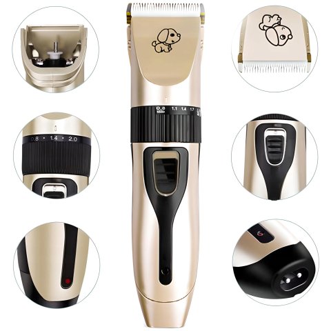 MASZYNKA DO STRZYŻENIA PSÓW PSA KOTA ZWIERZĄT GOLARKA ZESTAW 4 NASADKI