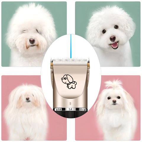 MASZYNKA DO STRZYŻENIA PSÓW PSA KOTA ZWIERZĄT GOLARKA ZESTAW 4 NASADKI