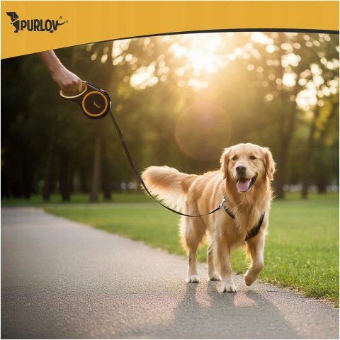 Smycz Automatyczna dla Dużego Psa PURLOV 8m 50kg Mocna Taśma z Blokadą XXL Szerokość produktu: 4 cm