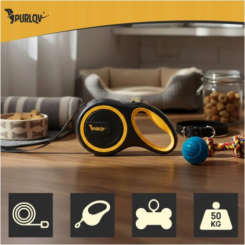 Smycz Automatyczna dla Dużego Psa PURLOV 8m 50kg Mocna Taśma z Blokadą XXL EAN (GTIN): 5904665713044