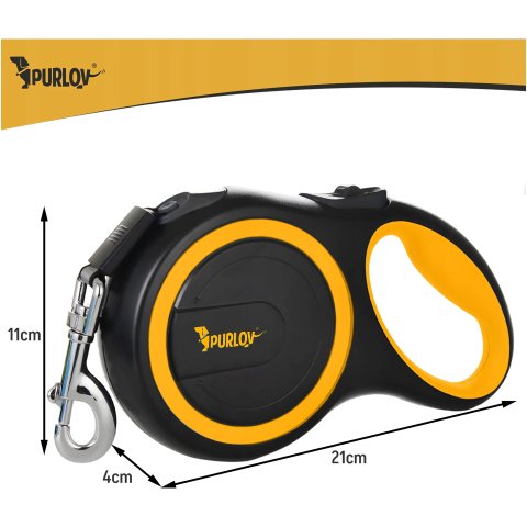 Smycz Automatyczna dla Dużego Psa PURLOV 8m 50kg Mocna Taśma z Blokadą XXL Rodzaj: automatyczna