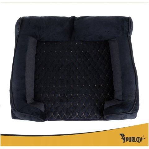 Legowisko Ortopedyczne dla Psa Kota 65x55x18 cm Posłanie Kanapa Pokrowiec Kolor: czarny