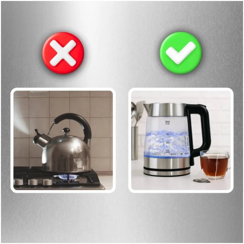 CZAJNIK ELEKTRYCZNY SZKLANY BEZPRZEWODOWY STALOWY 2,2L POJEMNY 2000W