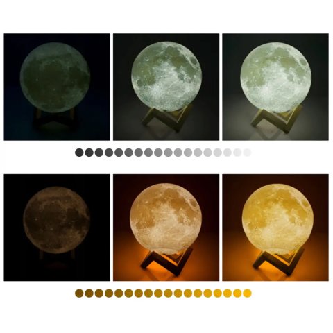 LAMPKA NOCNA 3D Księżyc 48cm MOONLIGHT RGB + pilot Kolekcja: Ściemniana