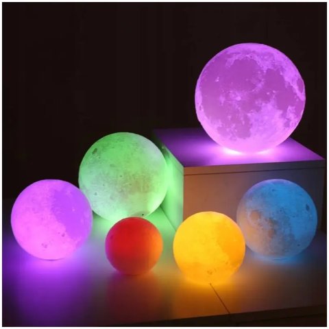LAMPKA NOCNA 3D Księżyc 48cm MOONLIGHT RGB + pilot Bohater / Bajka: Inny (Księżyc)