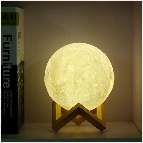 LAMPKA NOCNA 3D Księżyc 48cm MOONLIGHT RGB + pilot Długość/wysokość: 20 cm