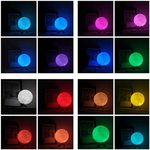 LAMPKA NOCNA 3D Księżyc 48cm MOONLIGHT RGB + pilot Waga produktu z opakowaniem jednostkowym: 0.3 kg
