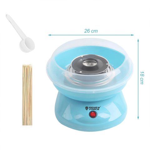 MASZYNKA MASZYNA DO ROBIENIA WATY CUKROWEJ DOMOWA IMPREZA + PATYCZKI ZESTAW Certyfikaty zgodności: CE