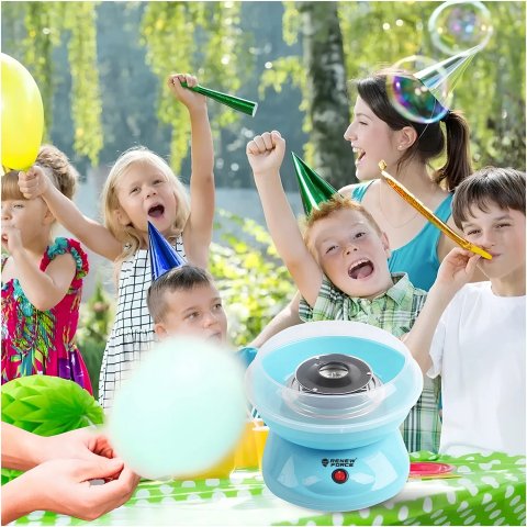 MASZYNKA MASZYNA DO ROBIENIA WATY CUKROWEJ DOMOWA IMPREZA + PATYCZKI ZESTAW Moc: 450 W