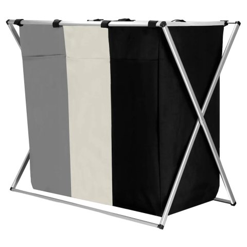 KOSZ ORGANIZER 146L NA PRANIE ODZIEŻ BIELIZNĘ 3 KOMORY XL SKŁADANY MOCNY Pojemność: 146 l