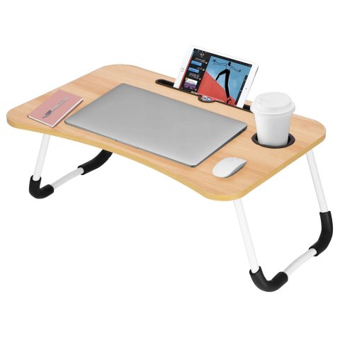 STOLIK POD LAPTOPA SKŁADANY DO ŁÓŻKA PODSTAWKA KOMPUTER MOBILNY ŚNIADANIOWY Kąt nachylenia: 0-360°