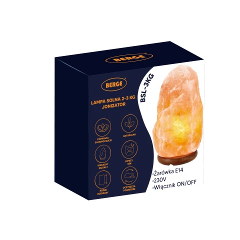 Lampa Solna 2-3kg Jonizator Sól Himalajska Nocna Do Biura Gotowy Zestaw, Informacje dodatkowe żarówki w zestawie