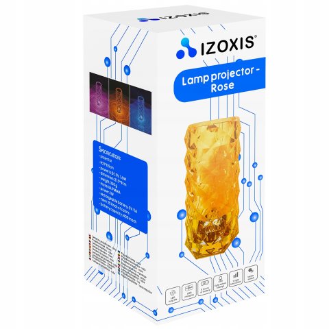 Lampka Kryształowa Róża LED Lampa Diamentowa Nocna Dotykowa + Pilot RGB, Kolor przezroczysty