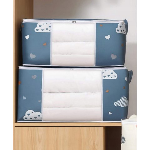 DUŻY ORGANIZER POJEMNIK POKROWIEC Na UBRANIA POŚCIEL KOŁDRĘ KOCE XXL 72L, Długość 40 cm
