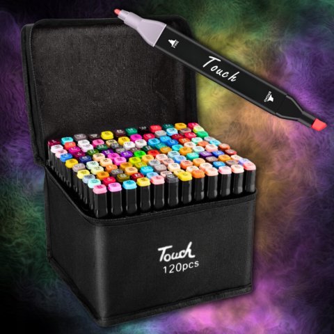 Ale Hity | MARKERY ALKOHOLOWE 120 SZT Flamastry Mazaki Pisaki Dwustronne Pro + TORBA