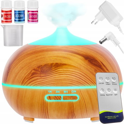 Nawilżacz Powietrza Aromaterapia Dyfuzor Zapachowy Jonizator Lampka + Pilot