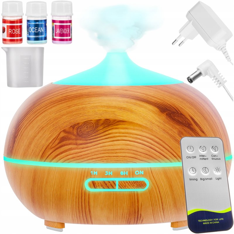 Nawilżacz Powietrza Aromaterapia Dyfuzor Zapachowy Jonizator Lampka + Pilot
