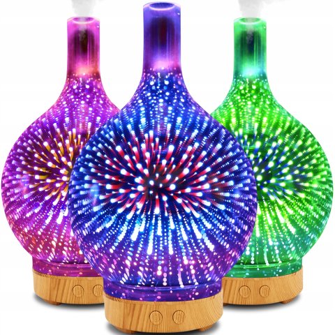 NAWILŻACZ POWIETRZA DYFUZOR ZAPACHOWY AROMATERAPIA JONIZATOR NOCNA LAMPKA