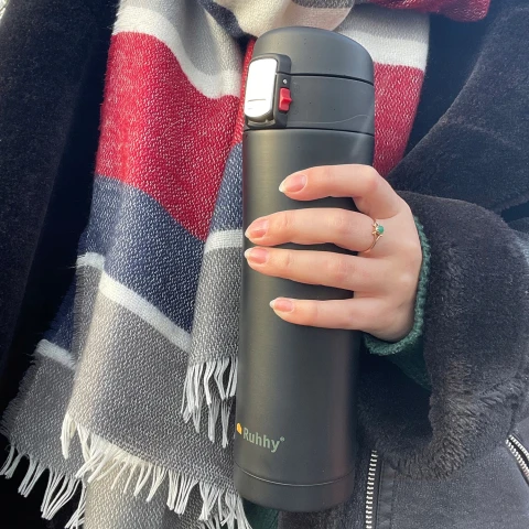 Kubek Termiczny Termos na Gorące Napoje Kawa Herbata Szczelny 440 ml Bidon, Maksymalne utrzymanie zimna do 8 h