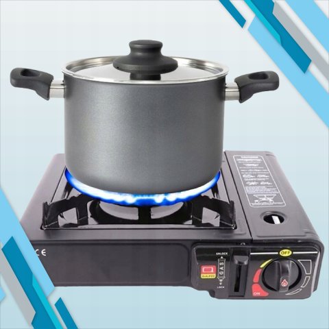 KUCHENKA GAZOWA TURYSTYCZNA PRZENOŚNA 2w1 + 4x GAZ WALIZKA ADAPTER NA BUTLE, Waga produktu z opakowaniem jednostkowym 1.5 kg