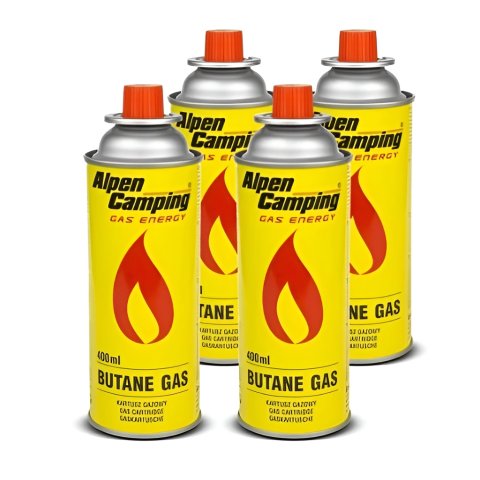 KUCHENKA GAZOWA TURYSTYCZNA PRZENOŚNA 2w1 + 4x GAZ WALIZKA ADAPTER NA BUTLE, Wysokość 8.5 cm