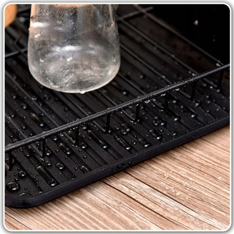 SUSZARKA DO NACZYŃ DWUPOZIOMOWA OCIEKACZ TALERZE + POJEMNIK NA SZCZTUĆCE, Materiał wykonania metal