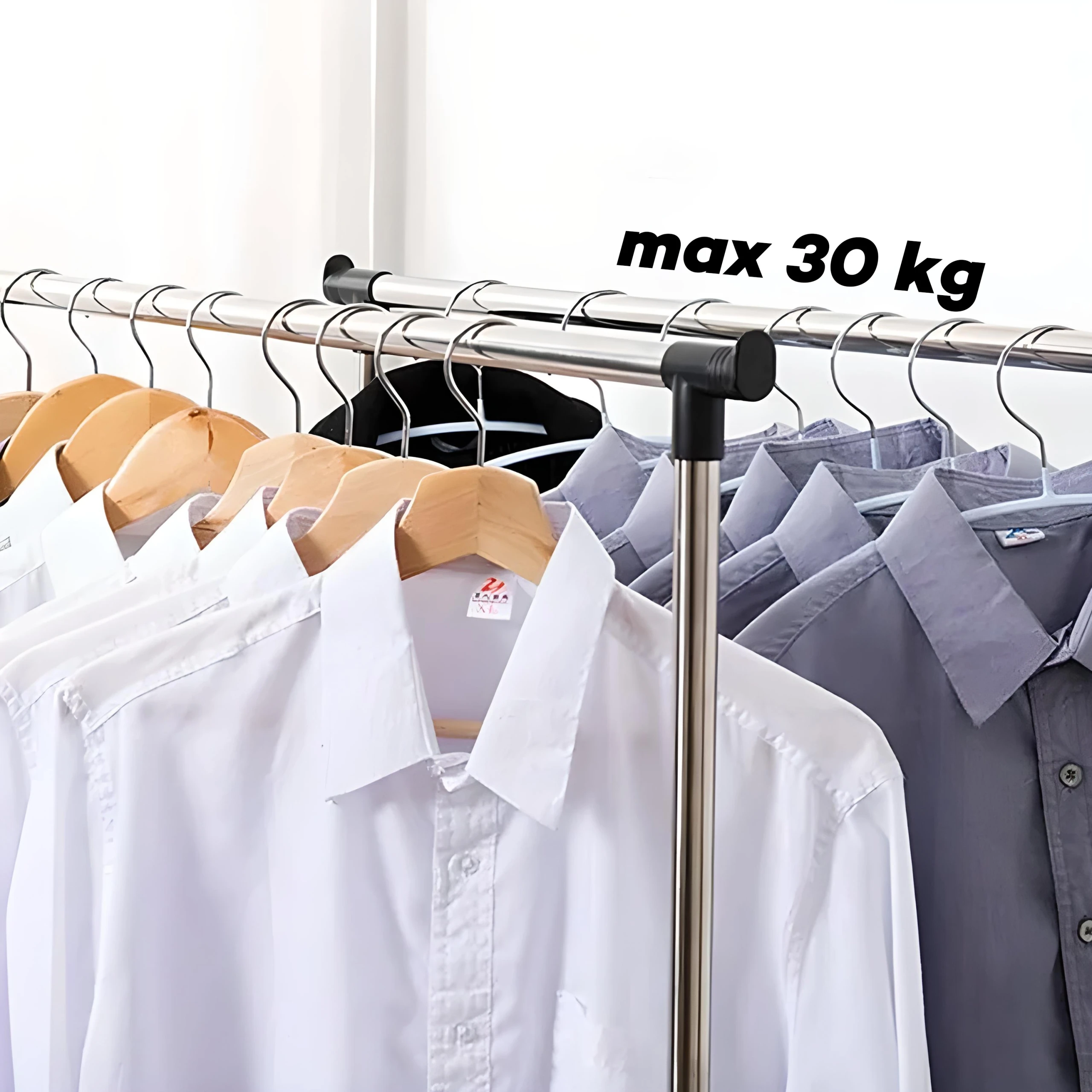 Ale Hity | WIESZAK PODWÓJNY STOJĄCY NA KÓŁKACH UBRANIA STOJAK DO GARDEROBY METALOWY XL