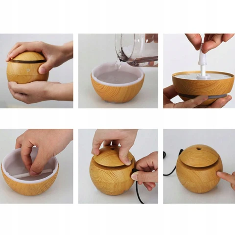 NAWILŻACZ POWIETRZA DYFUZOR ZAPACHOWY AROMATERAPIA, Czas działania 4 h