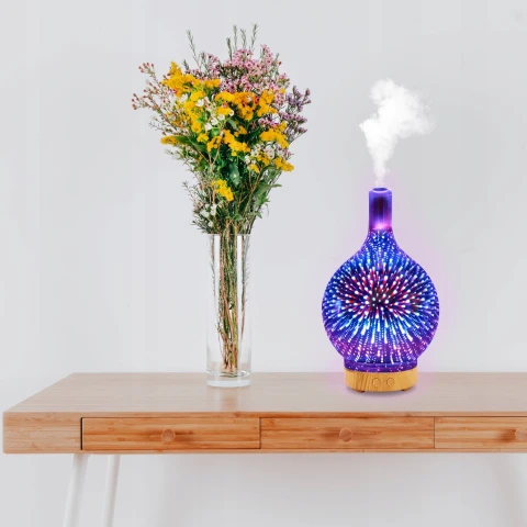 NAWILŻACZ POWIETRZA DYFUZOR ZAPACHOWY AROMATERAPIA JONIZATOR LAMPKA NOCNA, Model Nawilżacz z aromaterapią i lampką